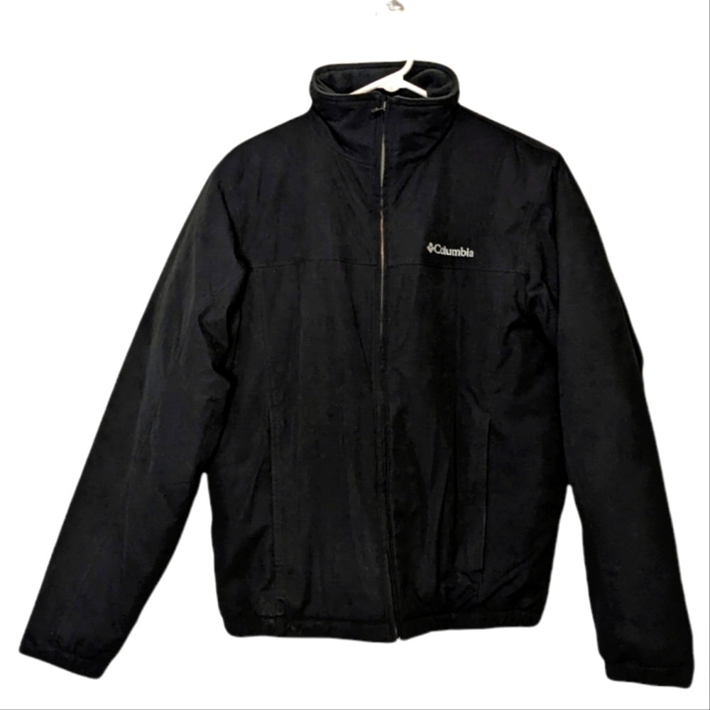 Columbia Medium-weight Nylon & Fleece-lined Black High Neck Jacket Men's Small